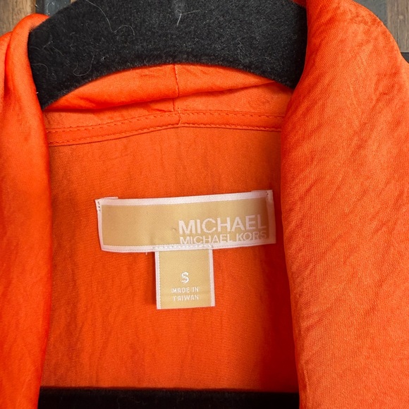 Michael Kors Vibrant Orange Cowl Neck Blouse has a small stain - Picture 2 of 7